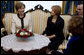 Mrs. Laura Bush and Croatia’s First Lady Mrs. Milka Mesic sit for tea Friday, April 4, 2008, following the arrival of President and Mrs. Bush in Zagreb, where they will overnight before continuing on to Russia. White House photo by Shealah Craighead