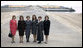 Mrs. Laura Bush and Mrs. Maria Basescu, second from left, spouse of Romania's President Traian Basescu, are joined for a photo opportunity with luncheon guests Wednesday, April 2, 2008, at the presidential seaside retreat in Neptun, Romania. Joining them are from left: Codrina Vierita, spouse of Adrian Vierita, Romanian Ambassador to the United States; Alexandra Coman, accomplished opera singer and fiancée of Adrian Cioroianu, Romania's Minister of Foreign Affairs; Jenny Taubman, spouse of Nick Taubman, U.S. Ambassador to Romania, and Maria Bitang, former Romanian Olympic Gymnastics Coach and State Advisor. White House photo by Shealah Craighead