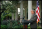 President George W. Bush discusses the reauthorization of the No Child Left Behind Act Tuesday, Oct. 9, 2007, in the Rose Garden. "No Child Left Behind is helping replace a culture of low expectations with a commitment to high achievement for all. And the hard work being done by principals, teachers, parents and students across our country is producing results," said President Bush. White House photo by Grant Miller