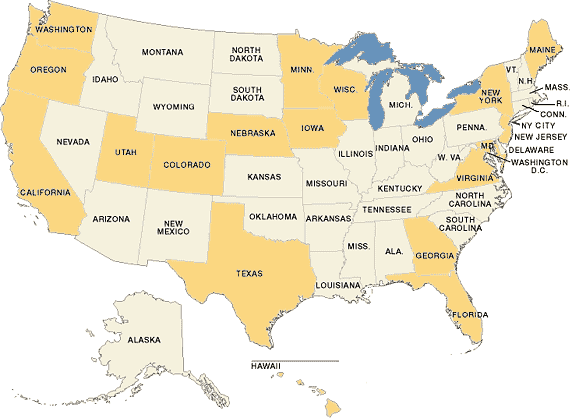 Map of U.S. states and territories