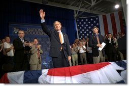 President George W. Bush addresses the World Pork Expo in Des Moines, Iowa, Friday, June 7, 2002. White House photo by Eric Draper.