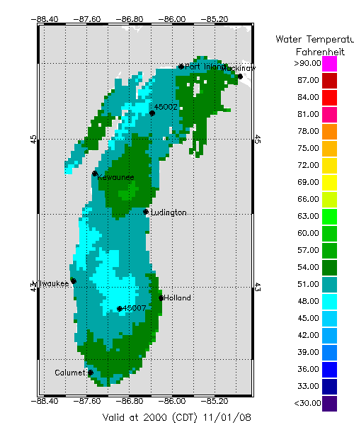 Lake Michigan Water Temperature Forecast