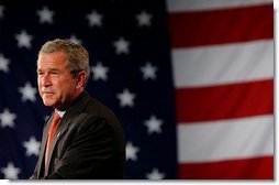 President George W. Bush delivers remarks on the economy in Fridley, Minn., Thursday, June 19, 2003.  White House photo by Tina Hager