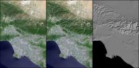 Landsat - SRTM Shaded Relief Comparison, Los Angeles and Vicinity