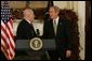 President George W. Bush announces his nomination of Bernard B. Kerik, the New York police commissioner during the Sept. 11, 2001 terrorist attacks, as the new Department of Homeland Security Secretary in the Roosevelt Room Friday, Dec. 3, 2004. White House photo by Tina Hager