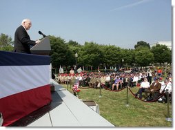 Vice President Dick Cheney delivers remarks, Thursday, July 27, 2006, at the 2006 Korean War Veterans Armistice Day Ceremony held at the Korean War Memorial on the National Mall in Washington, D.C. “On this anniversary, gathered at this place of remembrance and reflection, our thoughts turn to a generation of Americans who lived and breathed the ideals of courage and honor, service and sacrifice,” the Vice President said. “Our Korean War veterans heard the call of duty, stepped in to halt the advance of totalitarian ideology, and fought relentlessly and nobly in a brutal war. With us this morning are some of the very men and women who served under Harry Truman and Dwight Eisenhower, and went into battle under the command of Douglas MacArthur, Matthew Ridgway, and Raymond Davis.”  White House photo by David Bohrer