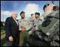 Vice President Dick Cheney pauses for a photo with a soldier at Fort Hood, Texas after delivering remarks at a rally for the troops, Wednesday, October 4, 2006. White House photo by David Bohrer