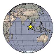 Location of Sumatra earthquake on a global map