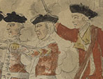 Paul Revere. The Bloody Massacre Perpetrated in King Street Boston on March 5th 1770 by a party of the 29th Regt. Engraving with watercolor. Boston, 1770. Prints and Photographs Division.