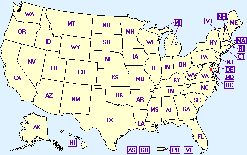 Map of the United States