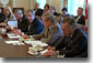 President George W. Bush meets with the Homeland Security Council for the first time in the Cabinet Room Oct. 29. White House photo by Eric Draper