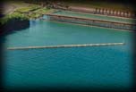 Aerial view of breakwater, Two Harbors, Minnesota