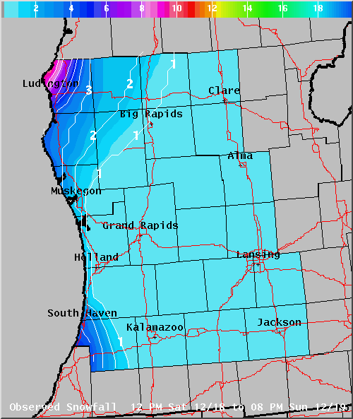 Map of Observed Snowfall