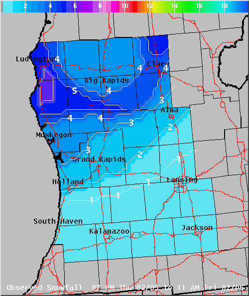 Map of Observed Snowfall