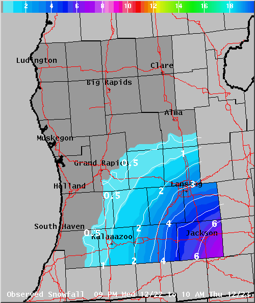 Map of Observed Snowfall