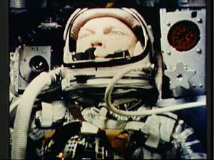 Astronaut John Glenn during the Friendship 7 space flight.