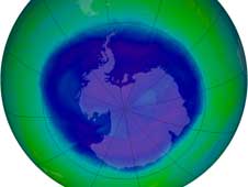 Image of the 2008 ozone hole maximum from September 12, 2008
