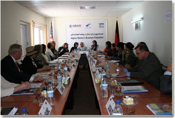 The Council's U.S. delegation visits the Afghan Women's Business Federation in Kabul.