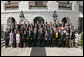 President George W. Bush stands with the 2004 Presidential Early Career Awards for Scientists and Engineers on the South Lawn Monday, June 13, 2005. PECASE represents the highest honor that a young scientist or engineer can receive in the United States. White House photo by Paul Morse