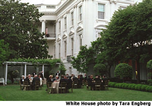 Pictured is a view of the White House from the Jacqueline Kennedy Garden. White House photo by Tara Engberg