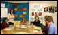Mrs. Laura Bush participates in a Northern Ireland Youthbank training activity in Belfast, Northern Ireland, Monday, June 16, 2008. The Youthbank students review a grant application and then vote on accepting or declining the application for funding. White House photo by Shealah Craighead