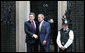 President George W. Bush arrives at 10 Downing Street Monday, June 16, 2008, in London, to meet with Prime Minister Gordon Brown of the United Kingdom. White House photo by Chris Greenberg