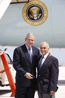 President George W. Bush presented the President’s Volunteer Service Award to Teodoro E. Rodriguez upon arrival in Miami, Florida, on Friday, October 10, 2008. Rodriguez is a volunteer with the Bill Baggs Cape Florida State Park. To thank them for making a difference in the lives of others, President Bush honors a local volunteer when he travels throughout the United States. He has met with more than 650 volunteers, like Rodriguez, since March 2002.