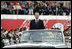 Russian Defense Minister Sergei Ivanov surveys troops during a military parade commemorating the 60th anniversary of the end of World War II in Moscow's Red Square Monday, May 9, 2005.