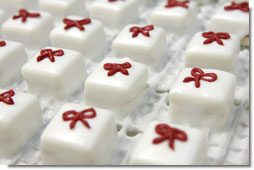 Detail shot of petit fours, discussed by White House Executive Pastry Chef Thaddeus Dubois in his 'Ask the White House' chat, Friday, December 9, 2005, made in preparation for holiday dinners at the White House. White House photo by Shealah Craighead