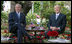 President George W. Bush and President Shimon Peres of Israel smile for photographers Wednesday, May 14, 2008, during their meeting at President Peres' Jerusalem residence.