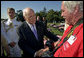 Vice President Dick Cheney talks with Carson George during an event for military support organizations Tuesday, Sept. 18, 2007, on the South Lawn. Mr. George’s son, Lance Cpl. Phillip George, was killed in August of 2005 while serving with the U.S. Marines in Afghanistan. He was posthumously awarded a Purple Heart and a Bronze Star. White House photo by David Bohrer