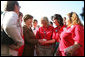 Mrs. Laura Bush meets with several women from military support organizations Tuesday, Sept. 18, 2007, on the South Lawn. White House photo by Shealah Craighead