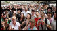 A crowd gathers near the Western Wall in Jerusalem Wednesday, May 14, 2008, in hopes of catching a glimpse of Mrs. Laura Bush as she visits the site during a stop by she and President George W. Bush in Jerusalem. White House photo by Shealah Craighead