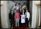 President George W. Bush stands with members of the University of Florida Men's Basketball 2007 Championship Team Monday, June 18, 2007 at the White House, during a photo opportunity with the 2006 and 2007 NCAA Sports Champions. White House photo by Eric Draper