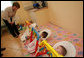 Mrs. Laura Bush visits a nursery at the Bethany House Orphanage Sunday, June 10, 2007, in Tirana, Albania, during a brief stop en route to Bulgaria, the last stop on a six-country, European visit for the President and First Lady. White House photo by Shealah Craighead