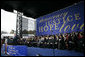 President George W. Bush delivers his remarks at the groundbreaking ceremony Monday, Nov. 13, 2006, for the Martin Luther King Jr. National Memorial on the National Mall in Washington, D.C. President Bush said “The King Memorial will be a fitting tribute, powerful and hopeful and poetic, like the man it honors.” White House photo by Eric Draper