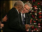 President George W. Bush presents the 2006 Presidential Medal of Freedom to Warren O'Neil on behalf of his brother, baseball great Buck O'Neil, who passed away at the age of 94 in October. Said the President upon presentation of the honor, "Buck O'Neil lived long enough to see the game of baseball, and America, change for the better. He's one of the people we can thank for that. Buck O'Neil was a legend, and he was a beautiful human being. And we honor the memory of Buck O'Neil." White House photo by Shealah Craighead