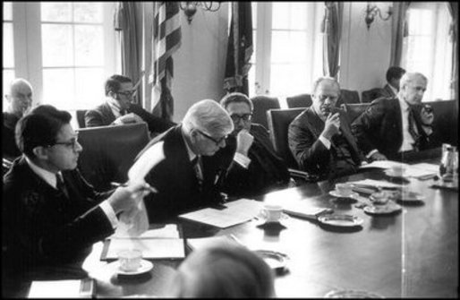 President Gerald Ford meets with his Cabinet in the Cabinet Room, November 15, 1974. Photo courtesy Gerald R. Ford Presidential Library 