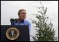 President George W. Bush talks about his healthy forest initiative in Redmond, Ore., Thursday, August 21, 2003. White House photo by Paul Morse.