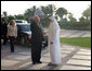 Vice President Dick Cheney is greeted by Crown Prince Sheikh Mohammad bin Zayed of Abu Dhabi Friday, May 11, 2007, prior to their meeting at the Emirates Palace Hotel in Abu Dhabi, United Arab Emirates. White House photo by David Bohrer