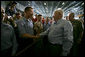 Vice President Dick Cheney greets sailors and marines, Friday, May 11, 2007, during a rally aboard the aircraft carrier USS John C. Stennis in the Persian Gulf. White House photo by David Bohrer