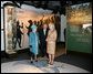 Vice President Dick Cheney and Her Majesty Queen Elizabeth II of England speak with Ms. Bly Straube, Senior Curator, Association for the Preservation of Virginia Antiquities, during a tour Friday, May 4, 2007 of the Historic Jamestowne Archaearium in Jamestown, Virginia. The Historic Jamestowne Archaearium houses 17th century objects excavated from the James Fort site. White House photo by David Bohrer