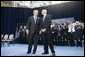 President George W. Bush stands with new U.S. Secretary of Homeland Security Michael Chertoff during Chertoff’s swearing-in ceremony Thursday, Mar. 3, 2005, at the Ronald Reagan Building and International Trade Center in Washington, D.C. White House photo by Paul Morse