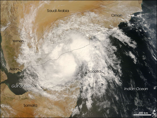 Tropical Depression Three, Gulf of Aden Image. Caption explains image.