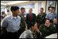 President George W. Bush spends time meeting with military personnel at a luncheon Tuesday, July 24, 2007, during the President’s visit to Charleston AFB in Charleston, S.C. White House photo by Eric Draper