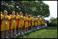 Law enforcement runners attend a Special Olympics Global Law Enforcement Torch Run Ceremony Thursday, July 26, 2007, in the Rose Garden. White House photo by Shealah Craighead