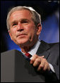 President George W. Bush speaks to state legislators at the American Legislative Exchange Council Thursday, July 26, 2007, in Philadelphia. The ALEC includes national task forces that serve as public policy laboratories where members develop model policies to use across the country. White House photo by Chris Greenberg