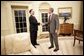 President George W. Bush and Judge Samuel A. Alito shake hands in the Oval Office of the White House Monday, Jan. 9, 2006, before breakfast in the Private Dining Room. Confirmation hearings for Judge Alito, President Bush's nominee for Associate Justice of the Supreme Court, were scheduled to begin today in Washington. White House photo by Eric Draper