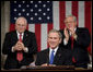 President George W. Bush reacts to applause during his State of the Union Address at the Capitol, Tuesday, Jan. 31, 2006. White House photo by Eric Draper