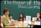 As part of her Helping America’s Youth Initiative, Mrs. Laura Bush participates in a round-table discussion with Mr. Jay Pierce’s fifth grade class at Bel Air Elementary School in Albuquerque, N. M., Monday, April 3, 2006. The discussion with the children is focused around a curriculum called Protecting You/Protecting Me which teaches children how to protect themselves and make informed decisions regarding alcohol and drugs. White House photo by Shealah Craighead